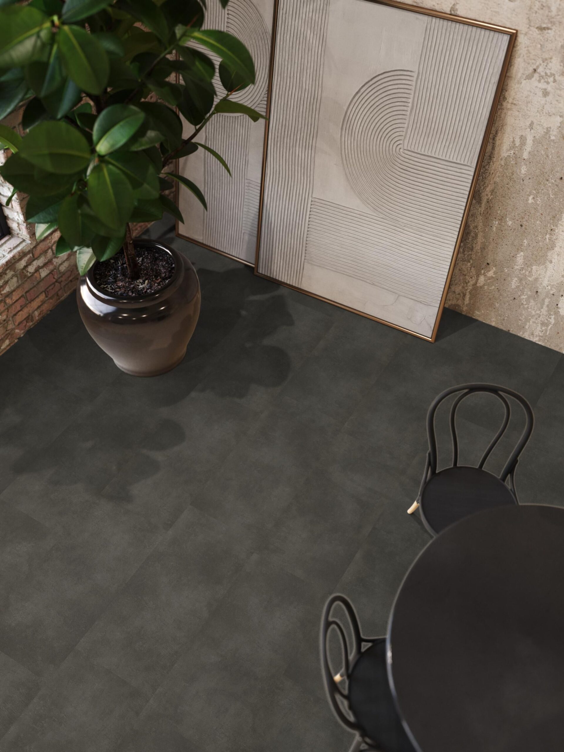 Floor life PVC The Rocks Dryback Anthracite