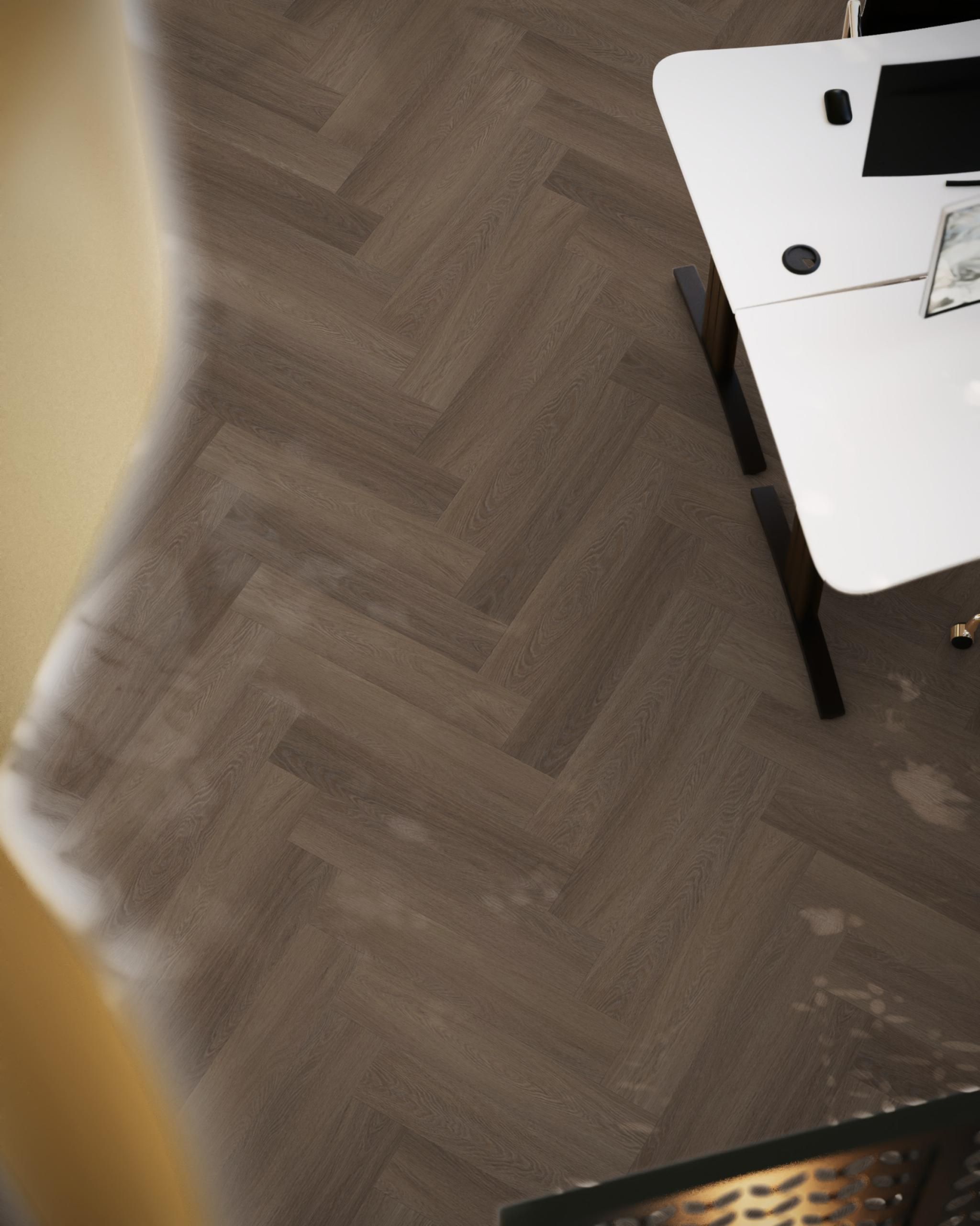 Floor life PVC YUP Fulham Herringbone Click SRC Brown