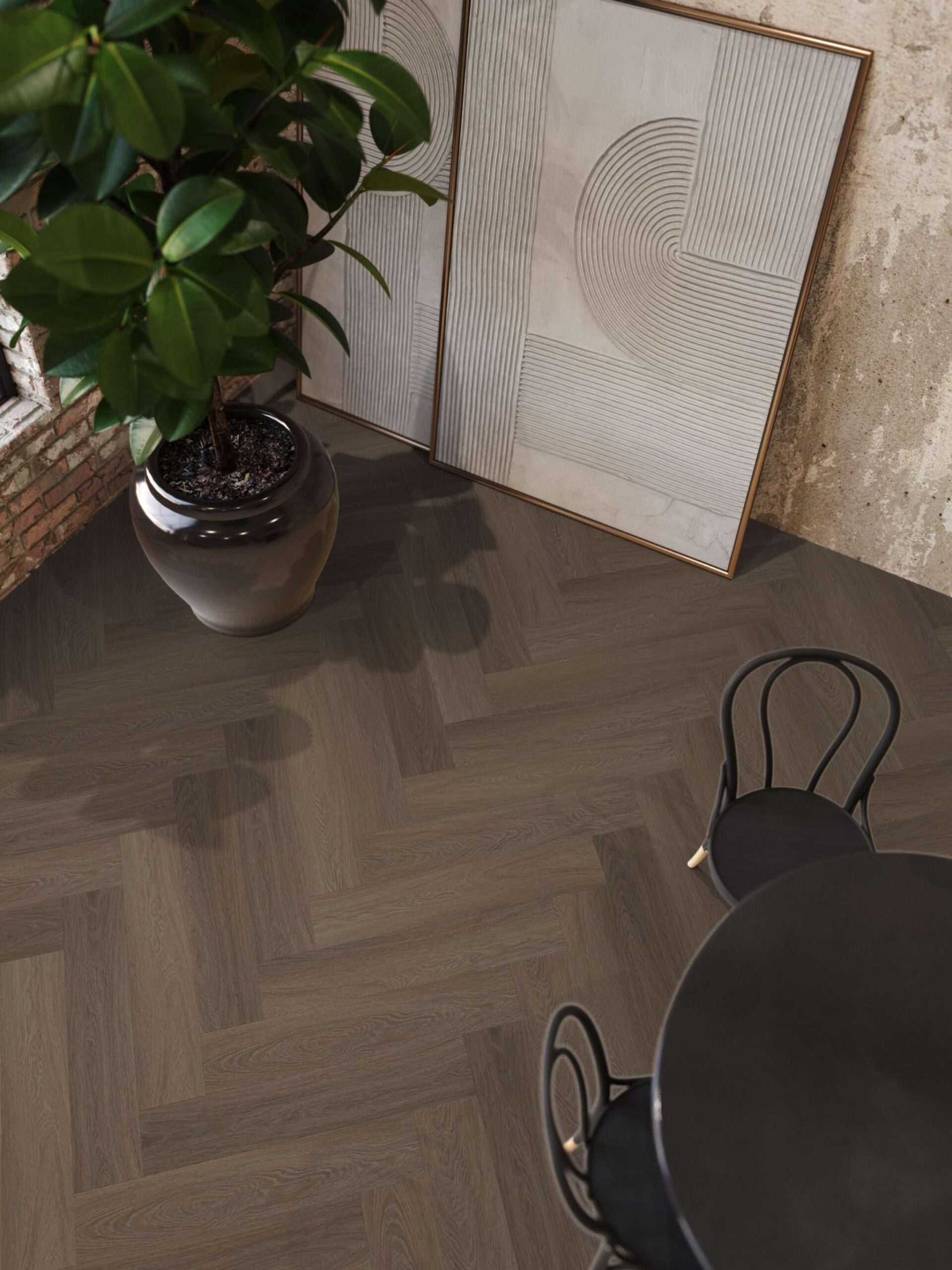 Floor life PVC YUP Fulham Herringbone Click SRC Brown