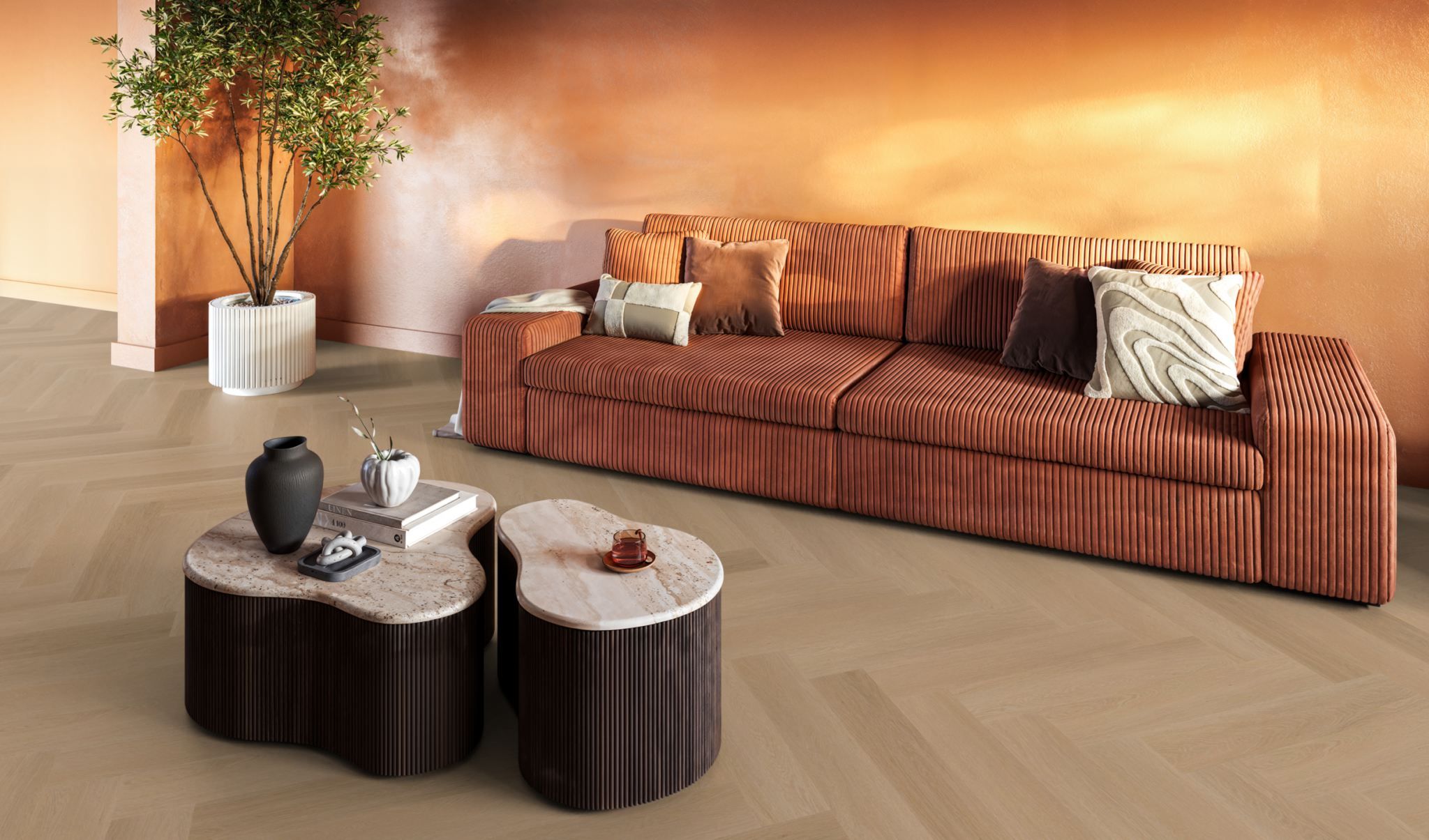 Floor life PVC YUP Fulham Herringbone Click SRC Dark Oak