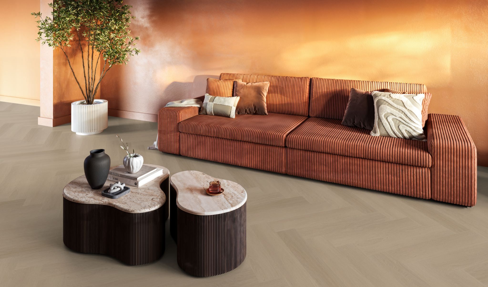 Floor life PVC YUP Fulham Herringbone Click SRC Smoky