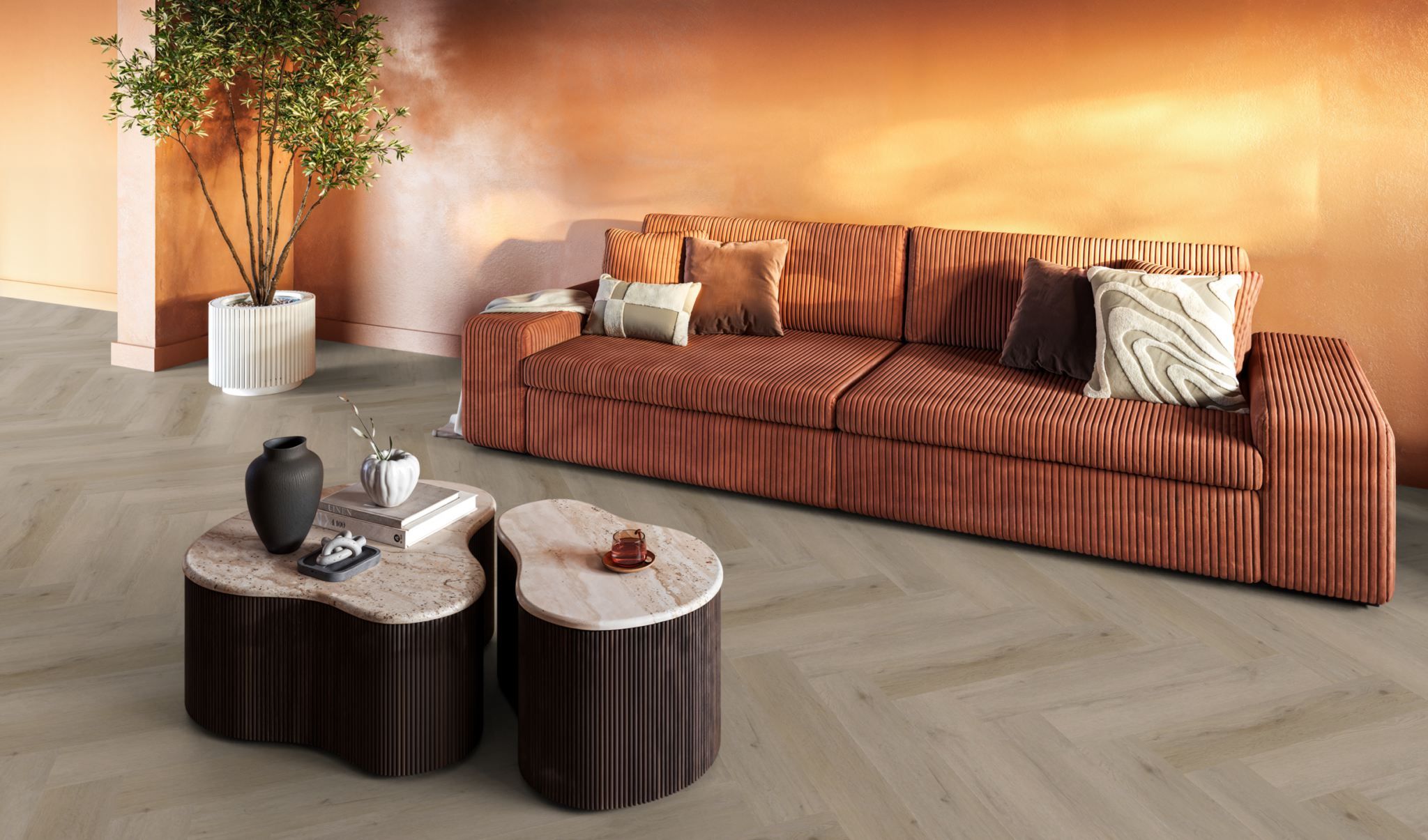 Floor life PVC YUP Leyton Herringbone Click SRC Light Oak