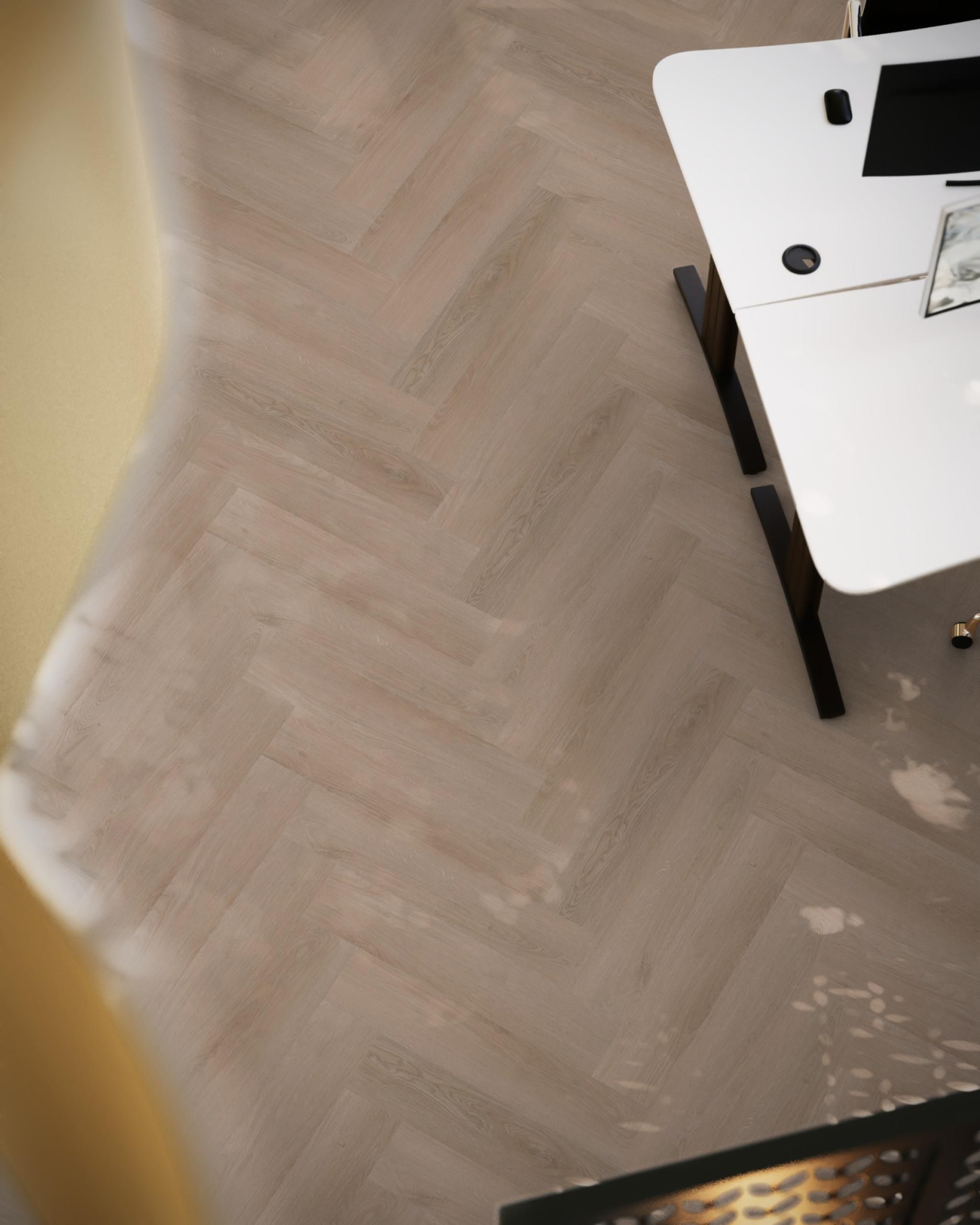 Floor life PVC YUP Merton Herringbone Dryback Dark Oak