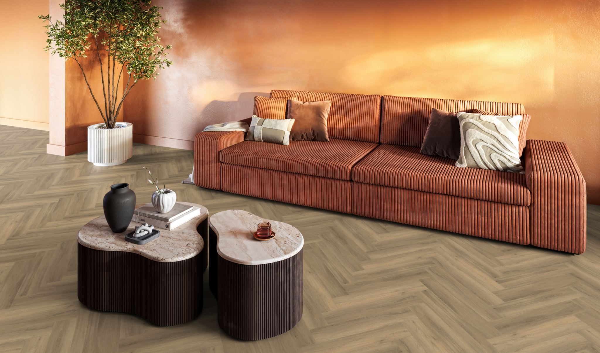 Floor life PVC YUP Herringbone Click SRC Natural